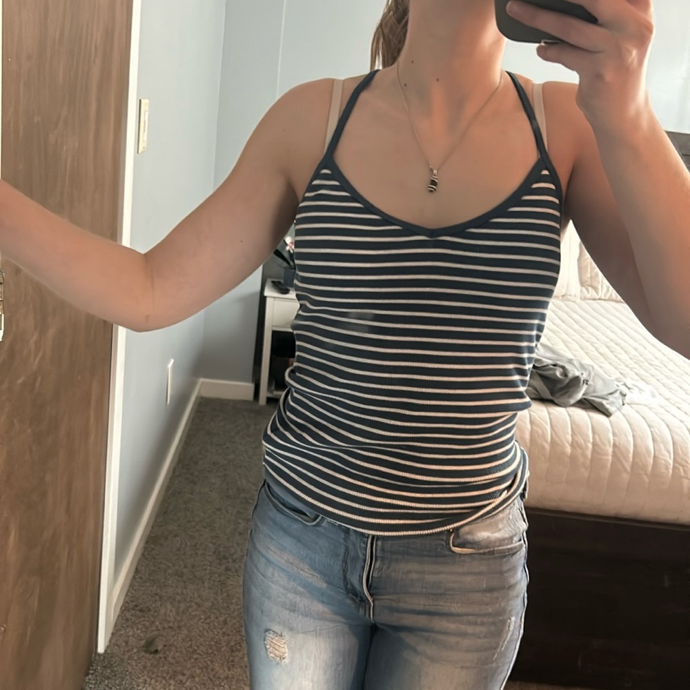 Aeropostale blue striped tank top